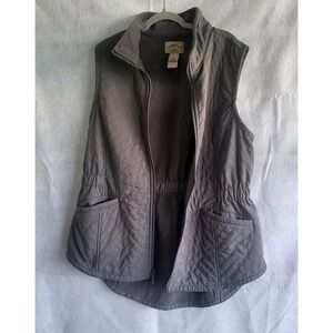 blue mountain quilted women's‎ vest gray size small full zip up